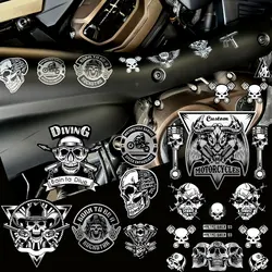 Retro Style Skull Head Motorcycle Stickers Moto Helmet Body Fuel Tank Windshield Accessories Decal for Street Triple Trident 660