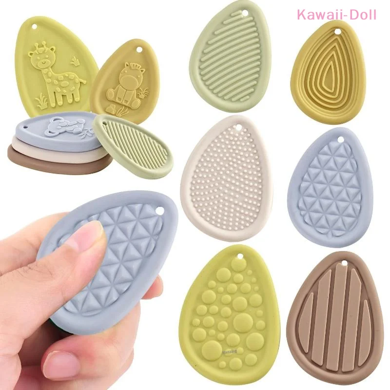 [DO]Fidget Toys Sensory Silicone Stone 6 Pack Textured For Autism Calming Down Fidget Stress Relief Toys Gifts[DO]