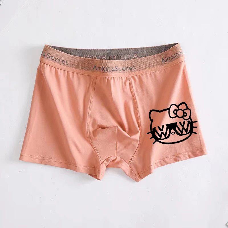 Couple Underwear Hello Kitty Women\'s Underwear Solid Color Cute Cartoon Low Waist G String Pants Wrapped Hip Girl Accessories