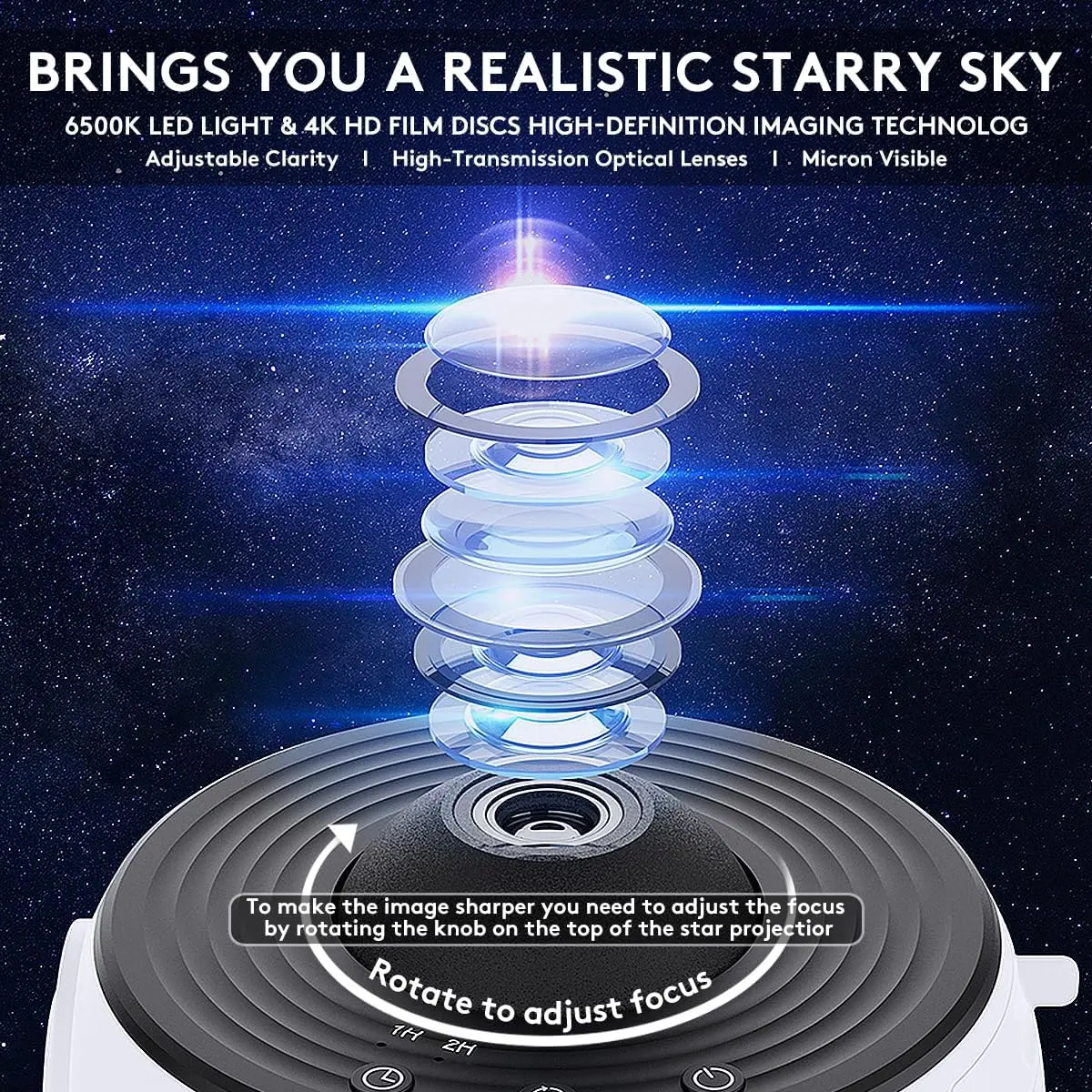 LED Night Light Galaxy Projector lamp HD Starry Sky Projector 360° Rotate Planetarium Night Lamp For Room Decorative Kids Gift