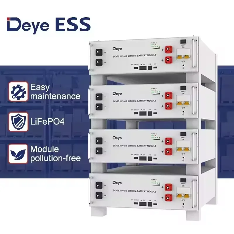 Deye Op voorraad ESS SE-G5.1 Pro-B Lithiumbatterijen voor thuis Zonne-energieopslag 5kwh Lifepo4-batterij Compatibel met Deye-omvormer