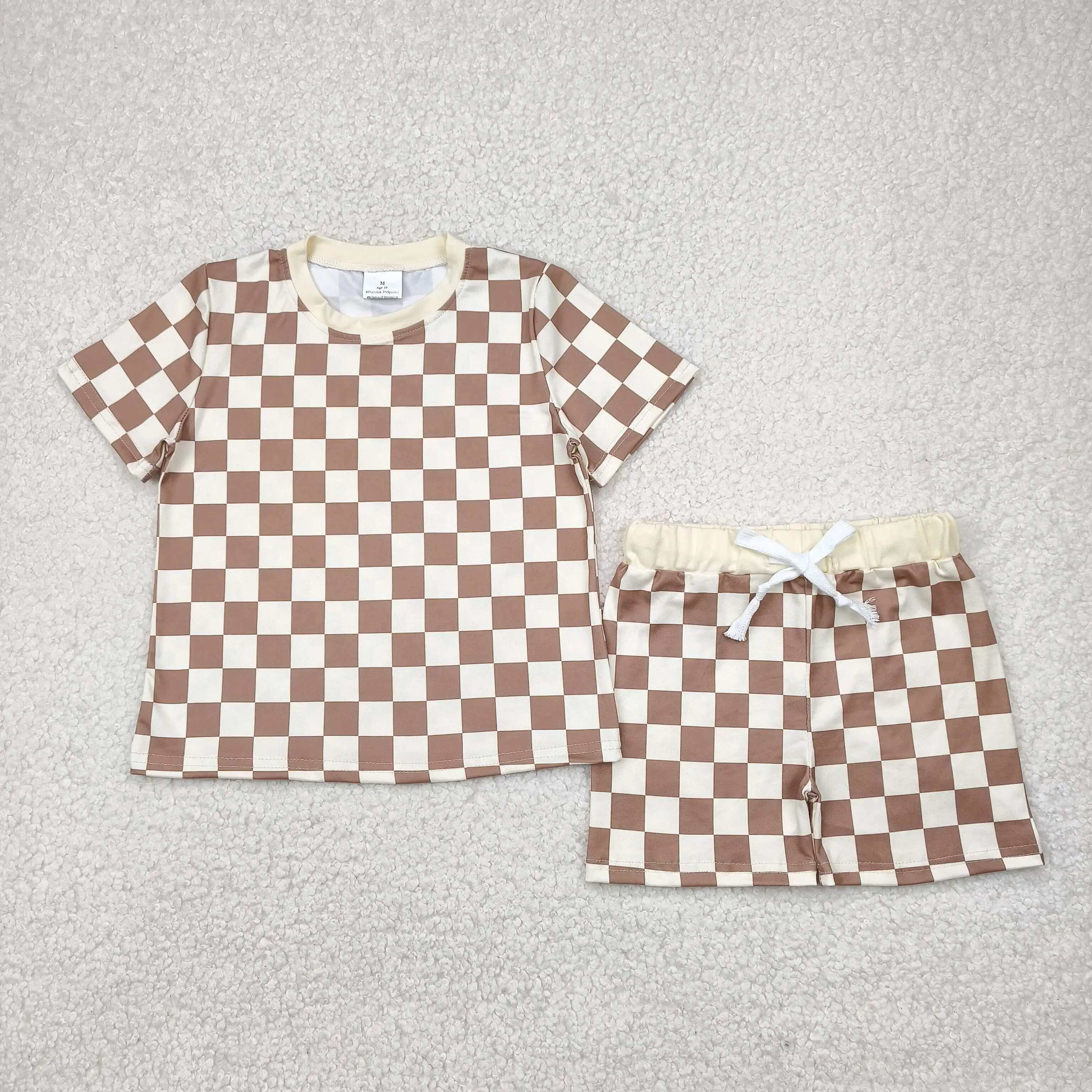 

Hot Sale Kids Designer Clothes Boys Shorts Sets Baby Boys Clothes Baby Boys Khaki Plaid Shirt Top Shorts Baby Boys Clothes