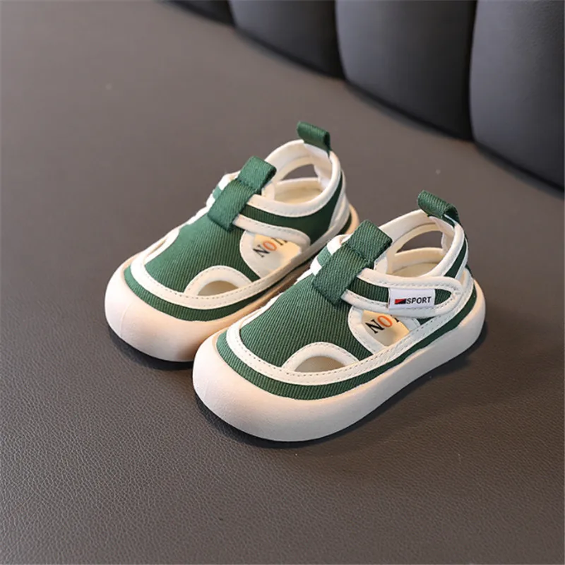 New Summer Children Canvas Shoes Breathable Closed Toe Kids Sandals Non-slip Fashion Toddler Girls Boys Sandals EU 15-28
