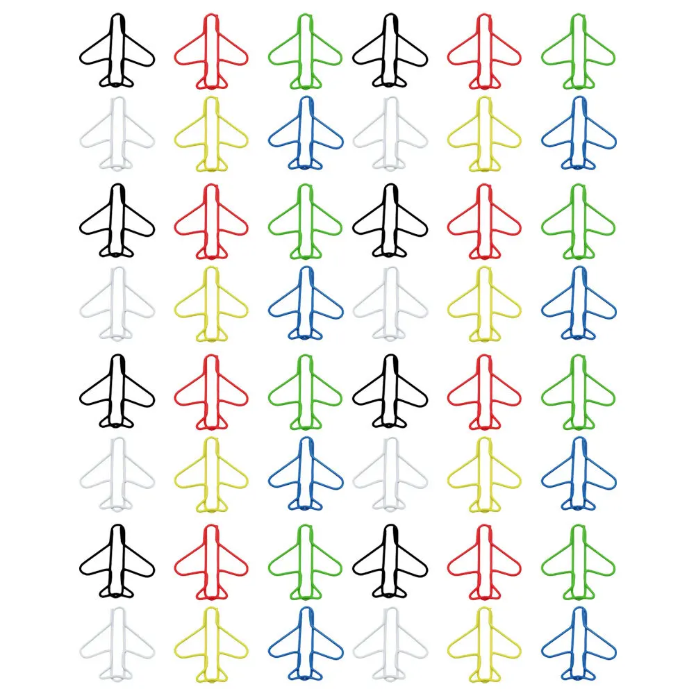 

70pcs Airplane Shaped Paper Colored Small File Clips Office Supplies Student Accessories Document Organizer Bookmark