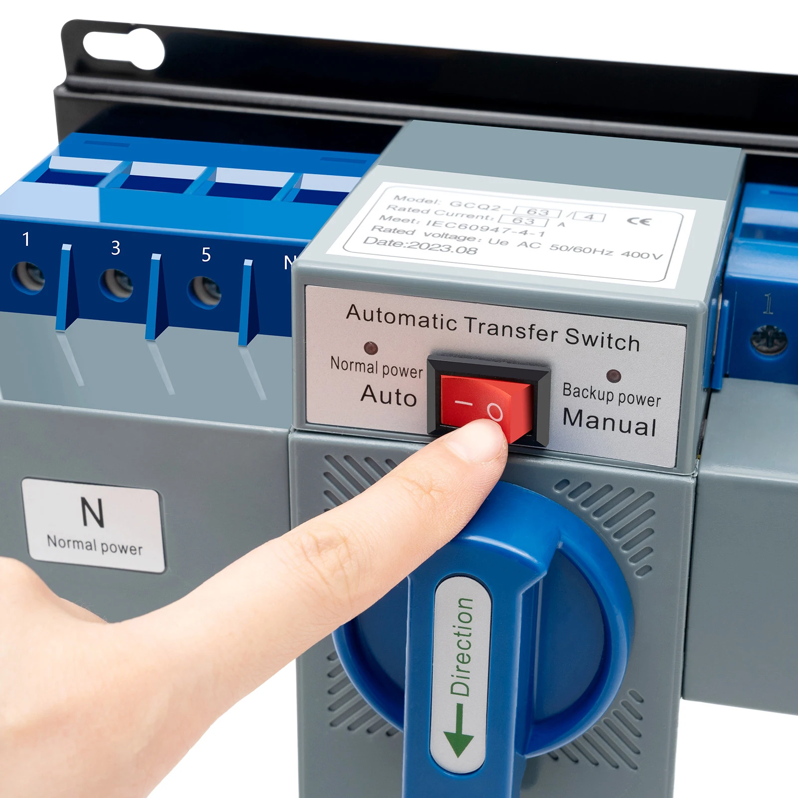 220V Dual-Power Automatischer Transferschalter, 4P 63A Mini-Dual-Power-Umschalter für einphasige Wechselstromkreise – Detail 14