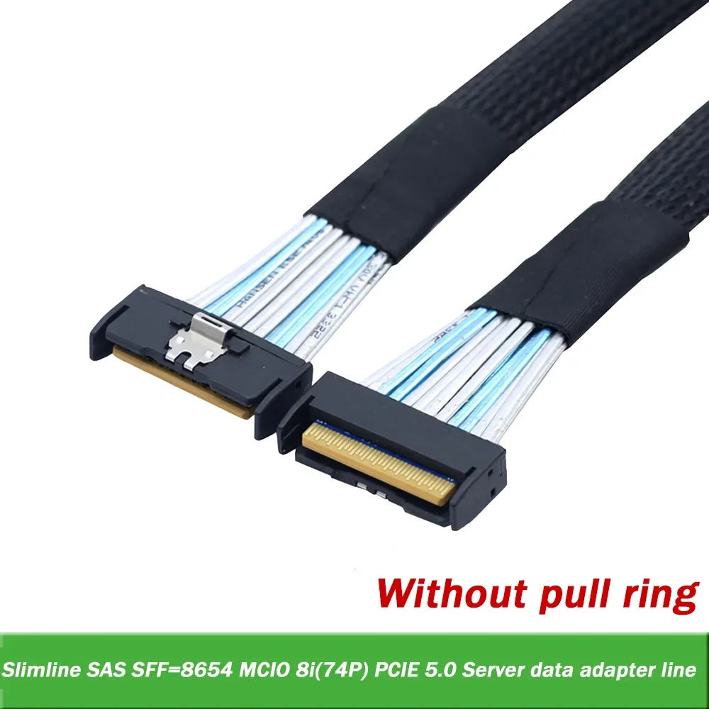 Imagem -02 - Slim Sas Mcio 74pin para Mcio 74pin Dados do Servidor Cabo Adaptador de Alta Velocidade Pcie5.0 32gbps Personalizável 05 07 m 85ohm