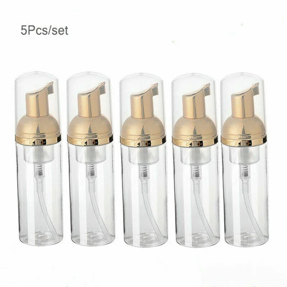 5x Plastic Foam Dispenser Bottle Mini Foam Pump Dipenser Epty Refillable 50ml 5pc PET50ml Foam Bottle Foaming Press Type Electro