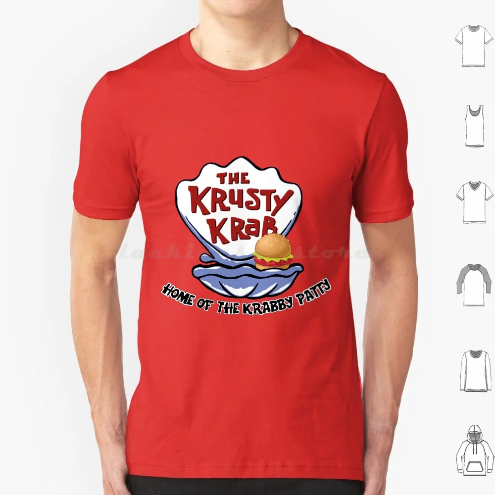 Camiseta Krusty Krab Talla Grande 100% Algodón, Disfraz de Halloween de Krusty Krab, Krabby Patty, Red Bubble Bikini Bottom