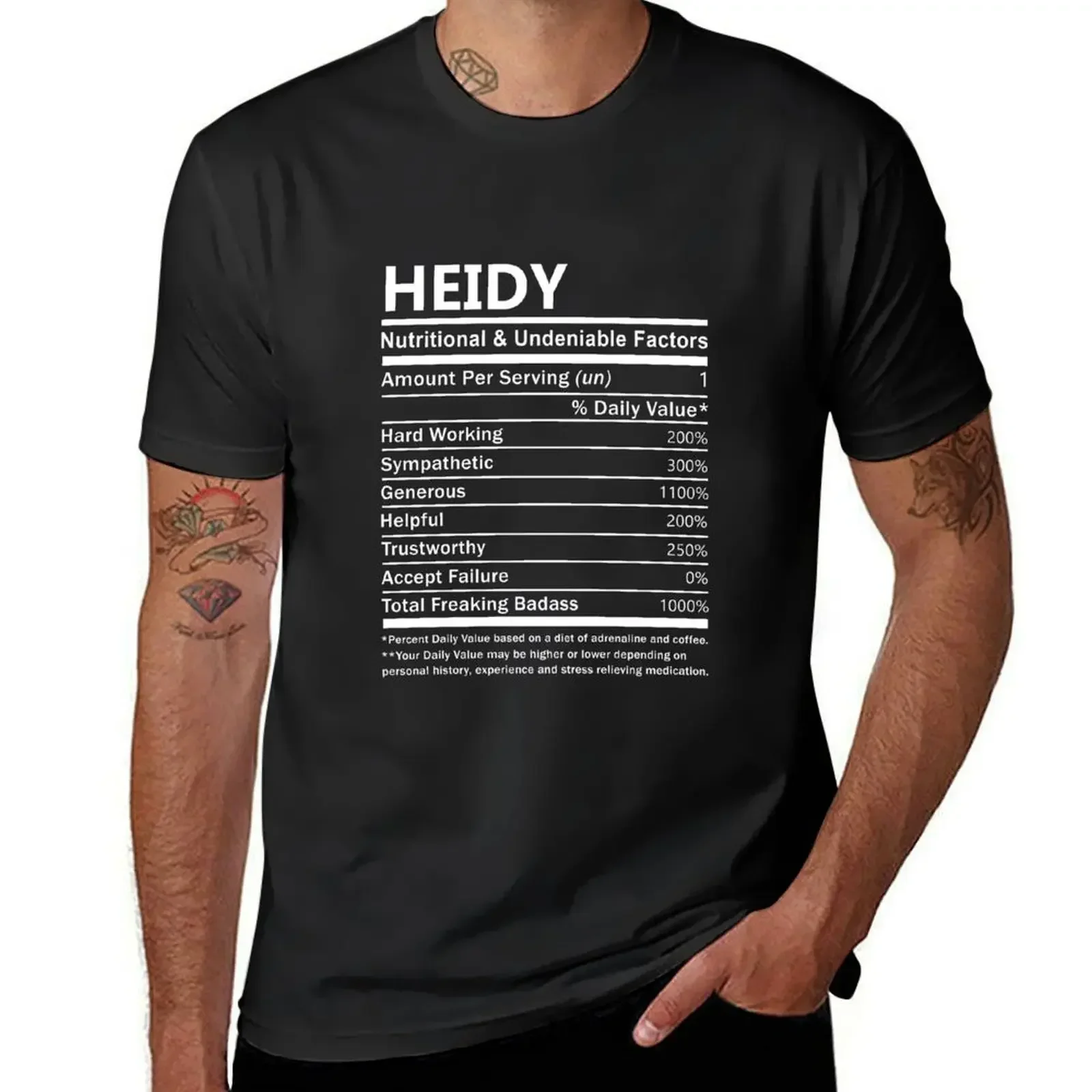 Heidy Name T Shirt - Heidy Nutritional And Undeniable Factors Gift Item Tee T-Shirt oversizeds oversized t shirts for men