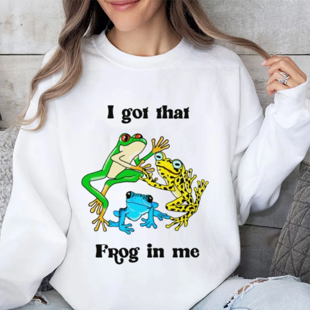 

Модная толстовка с рисунком I Got That Frog In Me, повседневная толстовка, модная рубашка с длинными рукавами, удобные цвета, толстовка унисекс