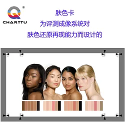 Charttu Skin Color Test Chart Reflective Quad Portrait Skin Color Test Chart Black, White, Brown, Yellow Skin Color Chart