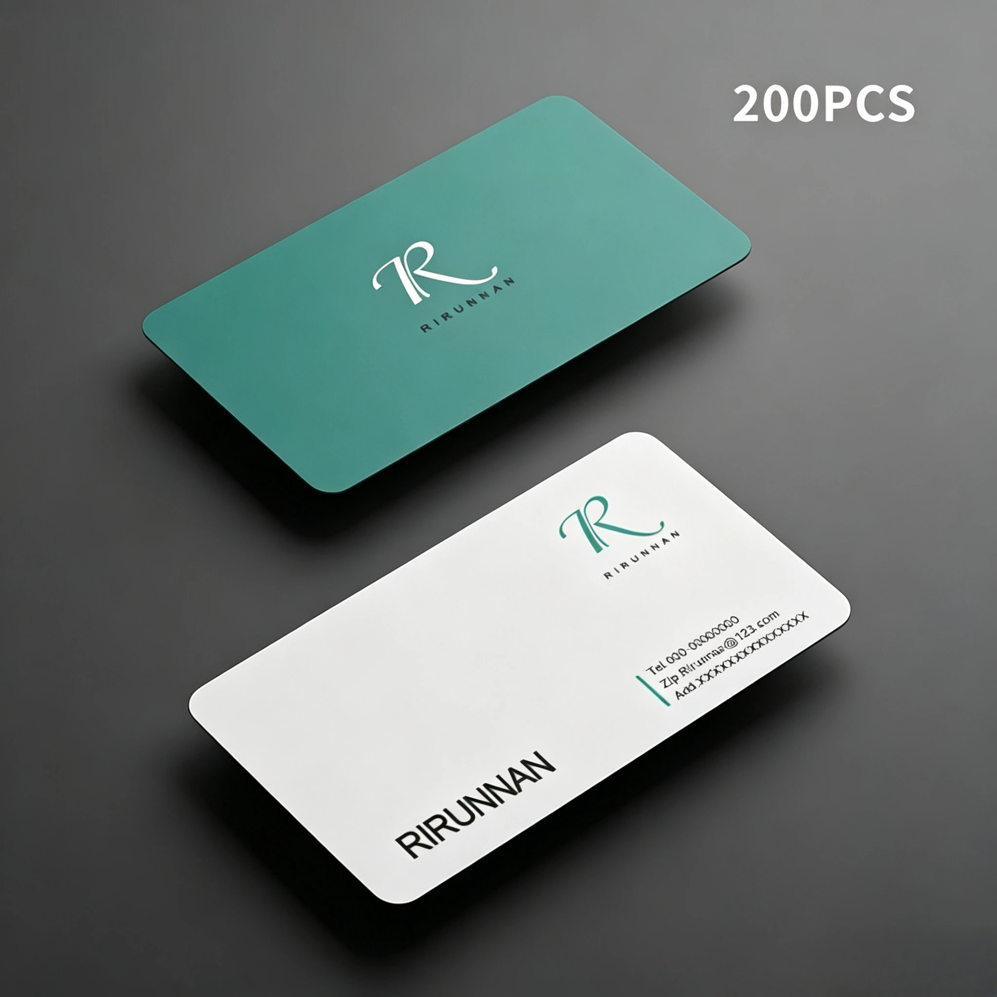 200 Stück individuelle PVC-Visitenkarten mit gebogenen Kanten, wasserfest, mit Logo- und Textdruck für professionelle Unternehmen