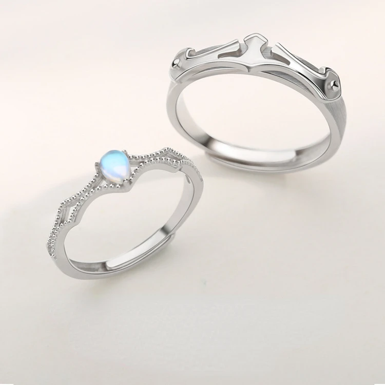 S925 Sterling Silver Princess and Knight Ring Women's New Couple Ring Creativity Korean Version Crowd Design Male Ring