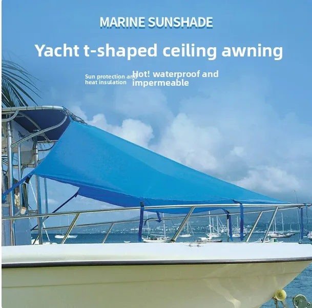 Waterproof Sun Shade T-Top Boat Awning Easy Storage for Yacht Fishing Boat