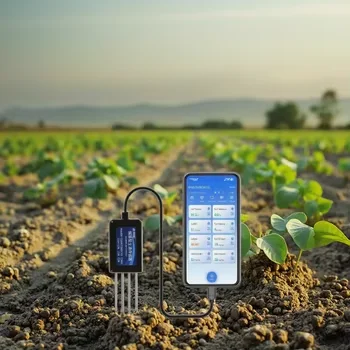 2025 معلمات التربة المتعددة الاستشعار الدفيئات الزراعية الرقمية مراقبة التربة استخدام الهواتف المحمولة التربة 8 في 1 الاستشعار