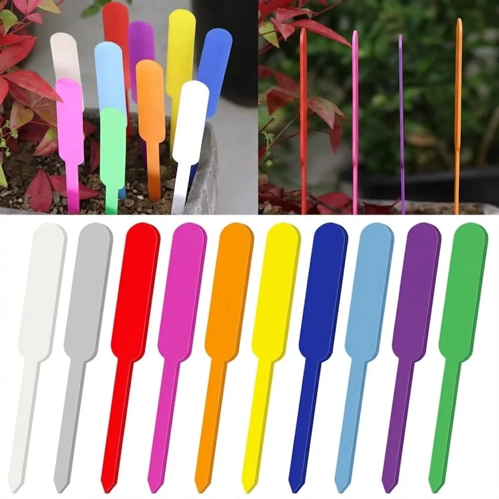 Waterproof 100PCS Garden Plant Tags Plastic Labels for Flowers Herbs Bonsai Pot Seedling Marker Sign DIY Planter Decor Tool Kit