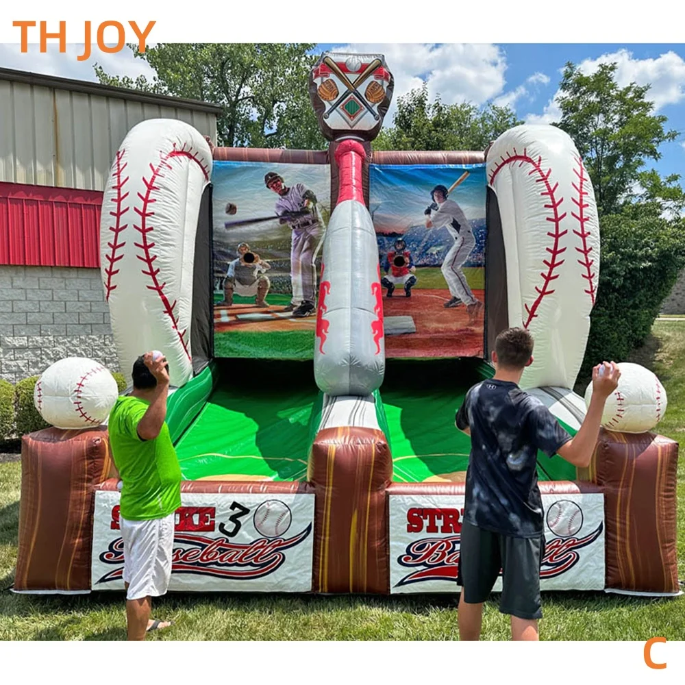 fast air ship to door,2025 new Carnival Game Inflatable Baseball Batting Sports Games for sale