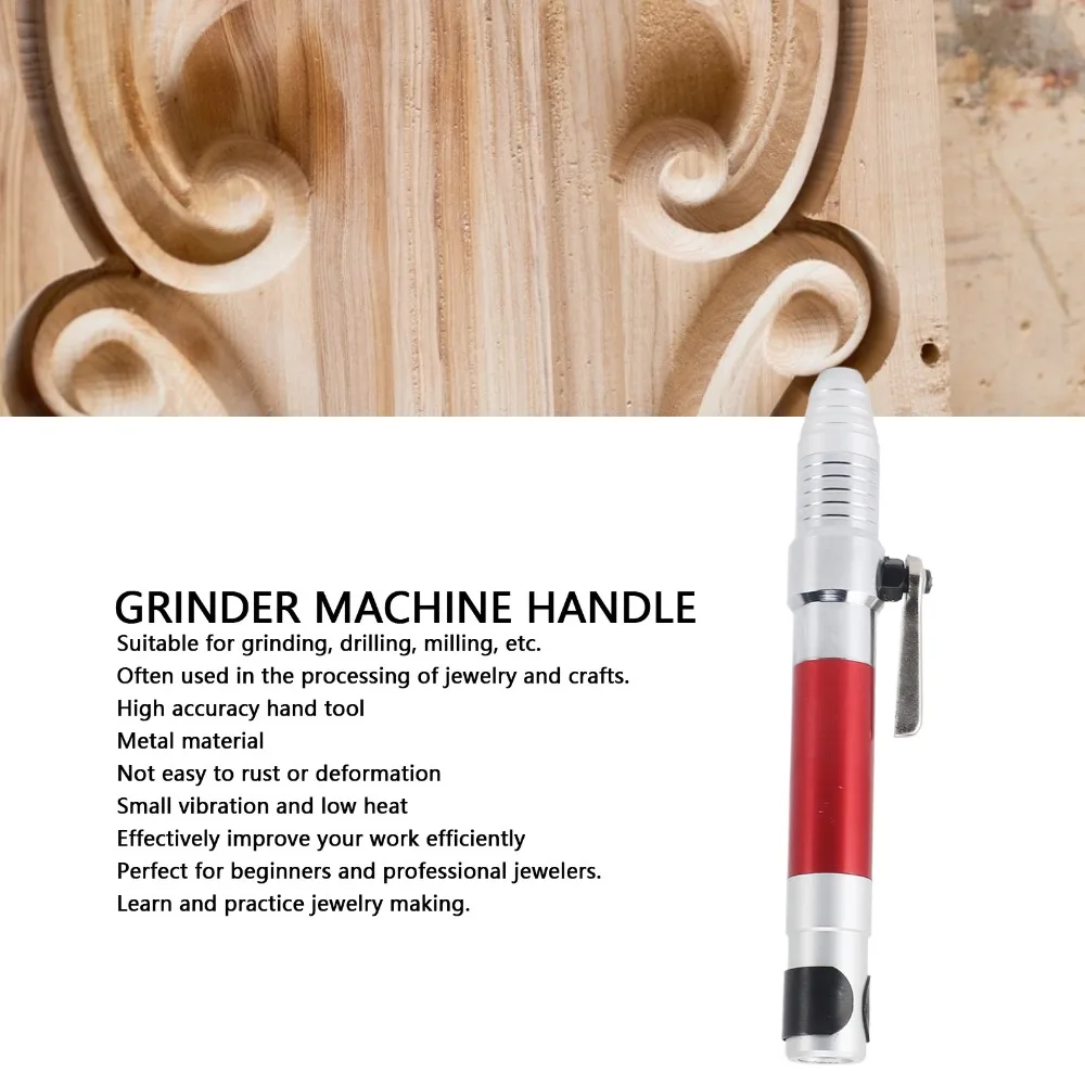 Durable Silver Grinding Machine Handle Metal 14 x 1.7cm Polishing Machine Handpiece Handpiece Chuck For Grinding Machine