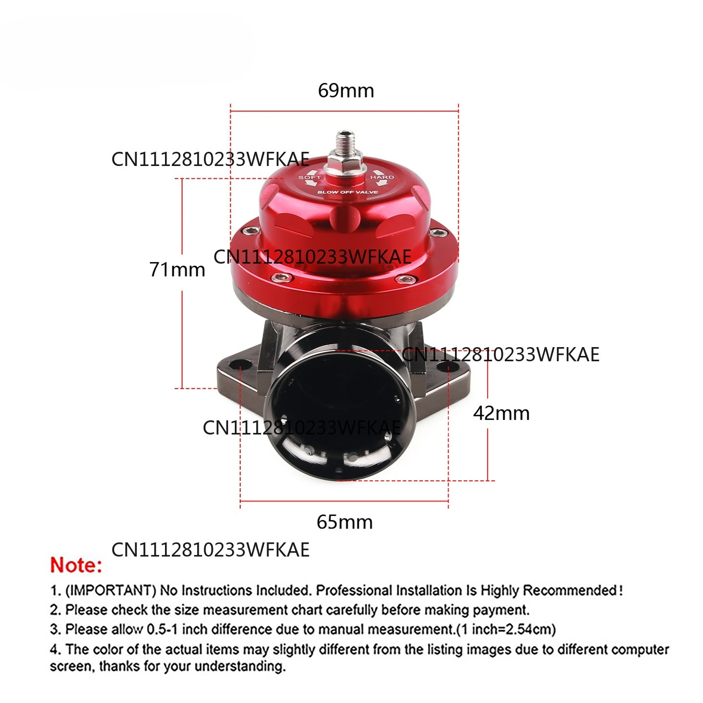 With 63mm Flange Pipe Type-RS Turbo Blow off Valve Adjustable 25psi BOV For GD-RS FV RZ Blow Off Valve Adapter L=150mm