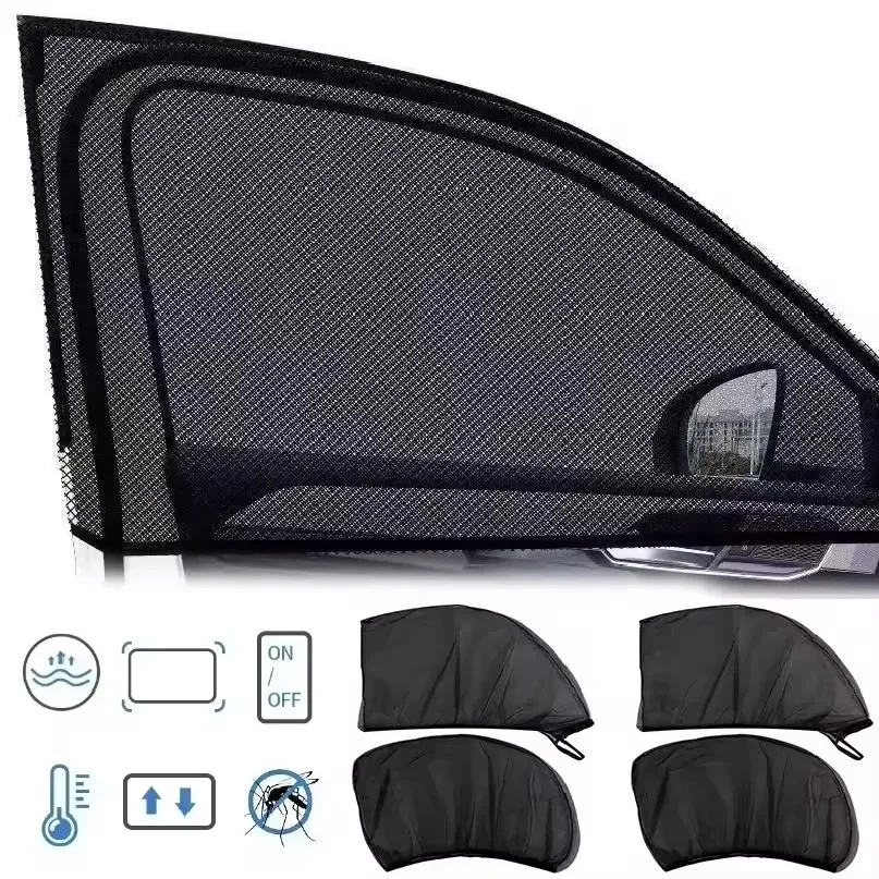 Car Rear Side Window Sunshade UV Protection Foldable Curtain Mesh Shield Mosquito Prevention Privacy Sunshine Block Summer Acces