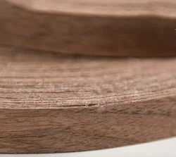 50-200Meters/roller Width:20mm 30mm 35mm Thickness:0.5mm Natural Black Walnut Edge Banding Strip Wood Veneer Sheets