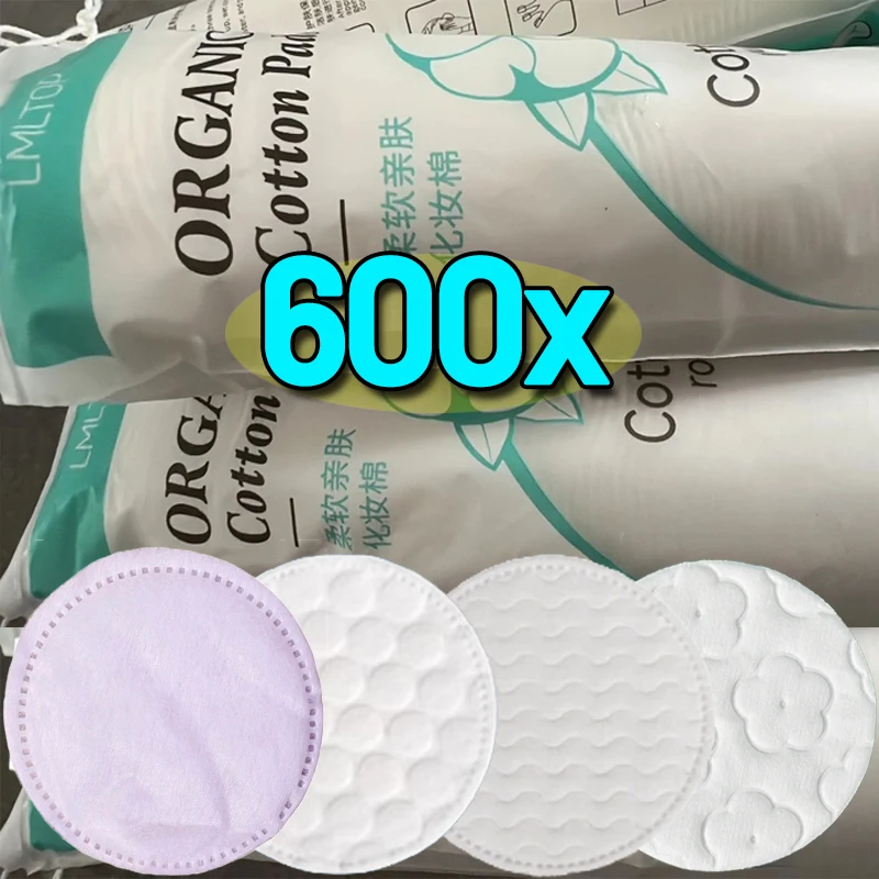 وسادة قطنية مستديرة ناعمة قابلة للتنفس على الوجهين لإزالة طلاء الأظافر والسفر وتنظيف الوجه اليومي وإزالة المكياج