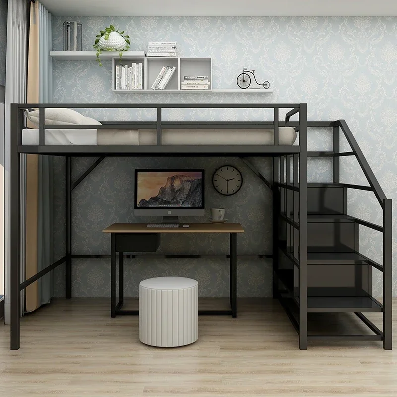 Loft style loft bed space-saving bed bottom bunk modern apartment bed