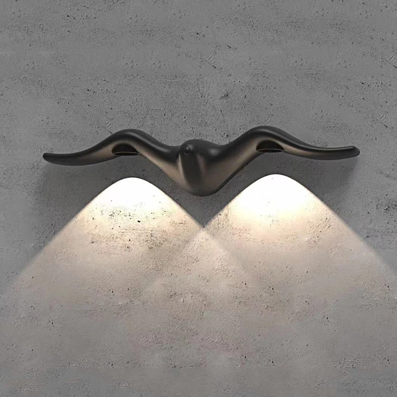 Nordic Minimalist White Interior Decoration Sconce Light With Modern Creative Wing Shaped Led Bedroom Balcony Corridor Wall Lamp