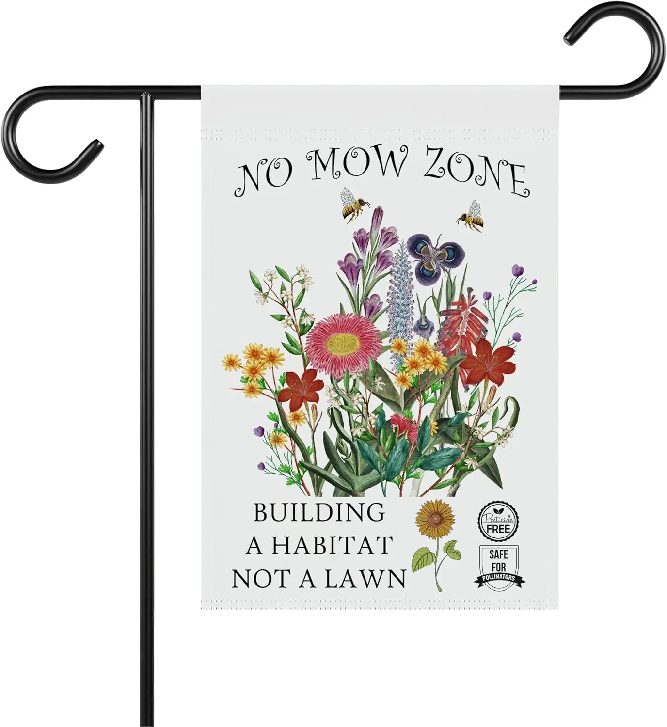 LissiArt97 No Mow Zone Garden Flag - Encourage Conservation Flag - Outdoor Home Decor - Gift For Friend- Family - Double Sided P