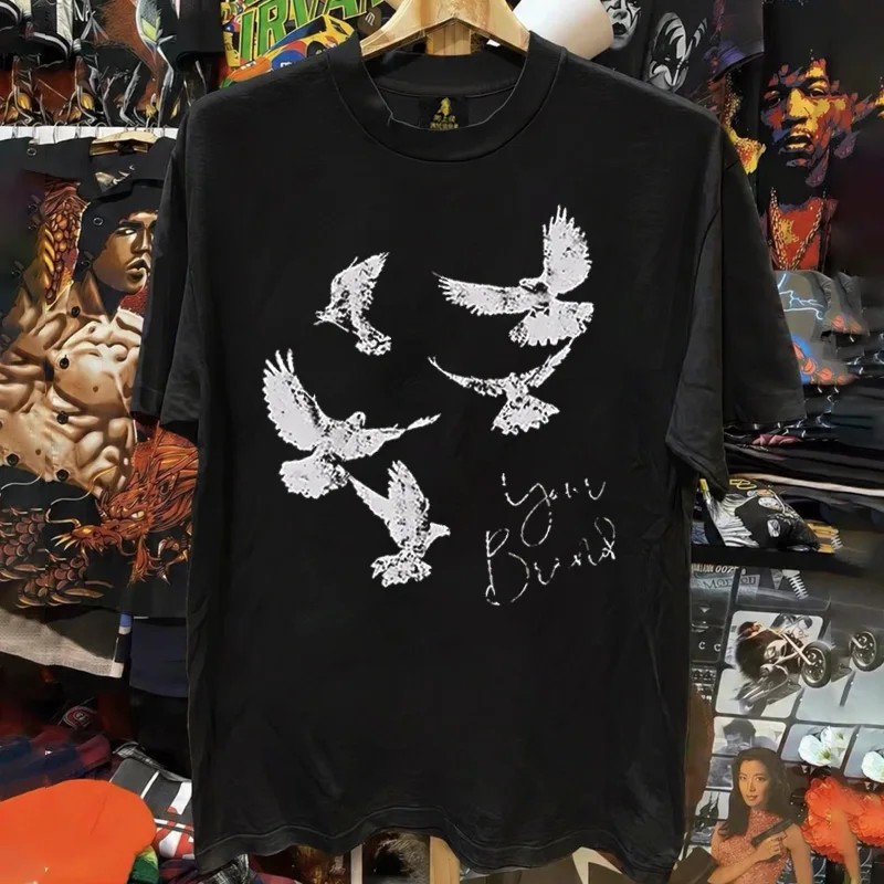 Loose Fit Cotton T-Shirt Unisex Short Sleeve Double Thread UPUPXIA Hero Print Sweat Absorbent round Neck Casual Summer Top