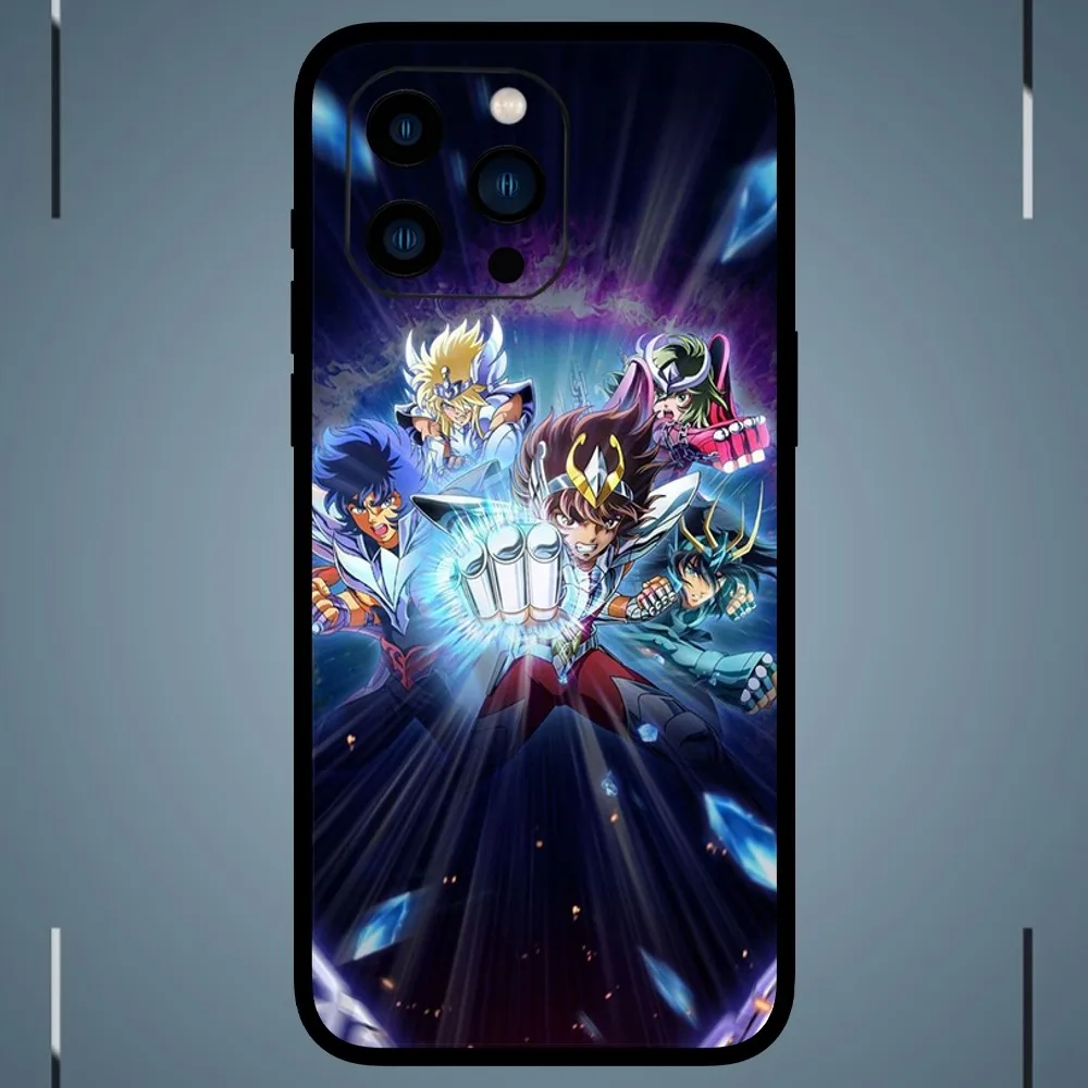 Cartoon Knights of the Zodiac Phone Case For iPhone 15 14 13 12 11 Pro Max mini XS XR X 8 Plus SE Cover