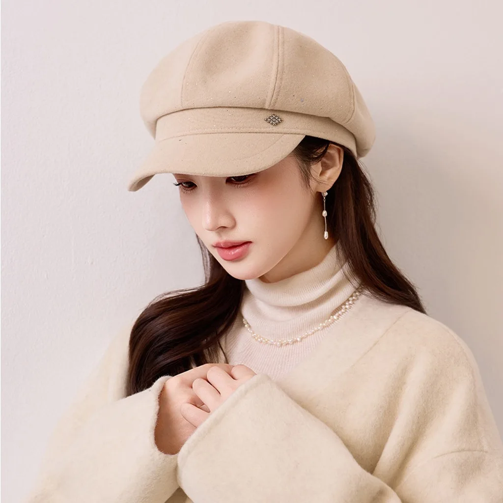 Curved Brim Cap Face-Flattering Foldable Cold Weather Cap Round Top Cap Foldable For Women Shopping Cold Weather
