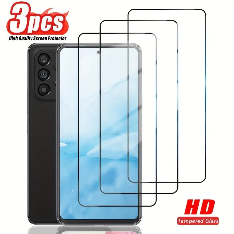 3Pcs High-Quality Tempered Glass Screen Protector for Samsung S21 S23 S24 FE A54 A15 A31 A34 A35 A55 A13 A12 A52 A32 A53 Film
