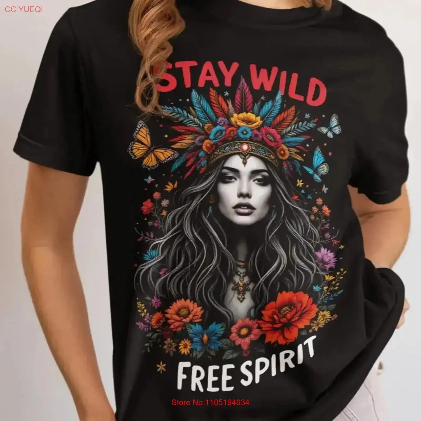 

Футболка в стиле бохо с цветами и хиппи для лета, винтажный стираный топ, повседневная одежда, мужская растягивающаяся универсальная мягкая графика