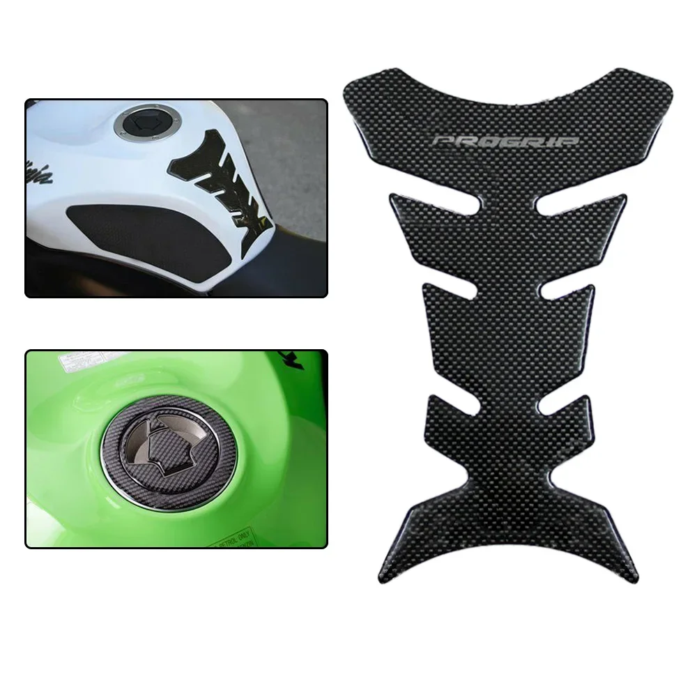 Motorcycle Tank Decal Protector Gas Cap Cover Pad Protective Sticker PVC Carbon Fiber Pattern Look Fit for Kawasaki Z750 ZX6R