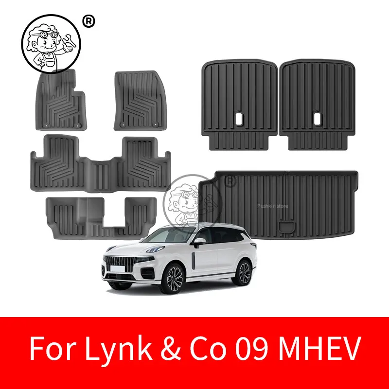 

Car Floor Mats For Lynk Co 09 MHEV 2025 2026 7 Seats LHD 3D Waterproof Mud Carpet Foot Full Pad Easy Clean TPE Material Accessor