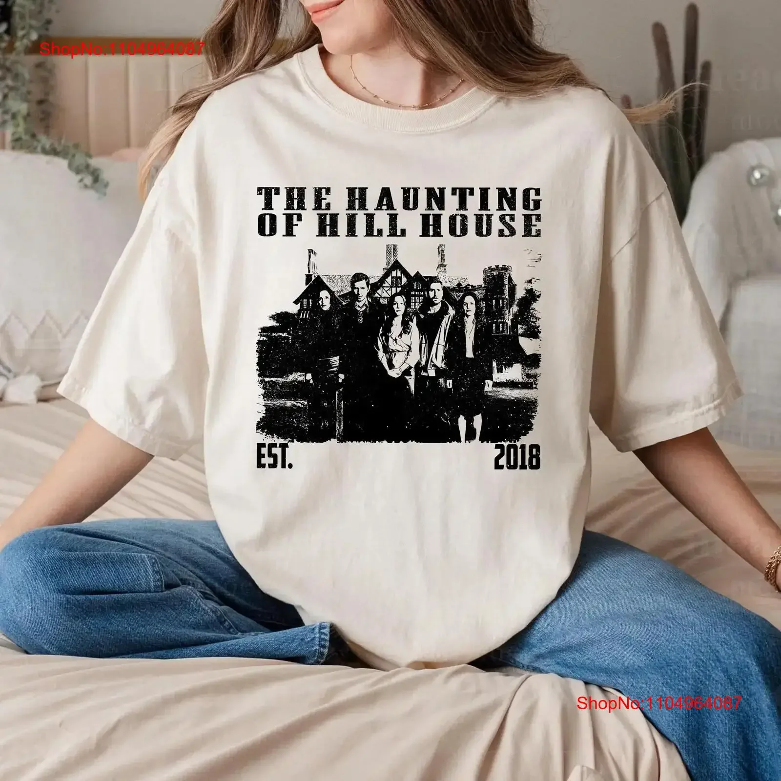 

Футболка The Haunting of Hill House Movie Retro Vintage Classic s for him Рождественский винтажный стираный топ для повседневной носки с графикой