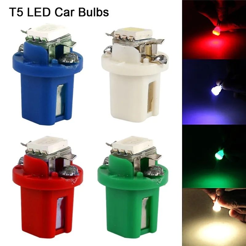 10pcs T5 B8.5d LED Car Lights Instrument Panels Bulbs Low Power 5050 SMD Automobile Dashboard Switch Lamp 12V