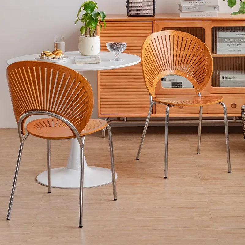 

Wood Stylish Nordic Inspired Dining Chairs Contemporary Kitchen Table Chairs Cozy Living Room Vanity Seat Premium Home Decor