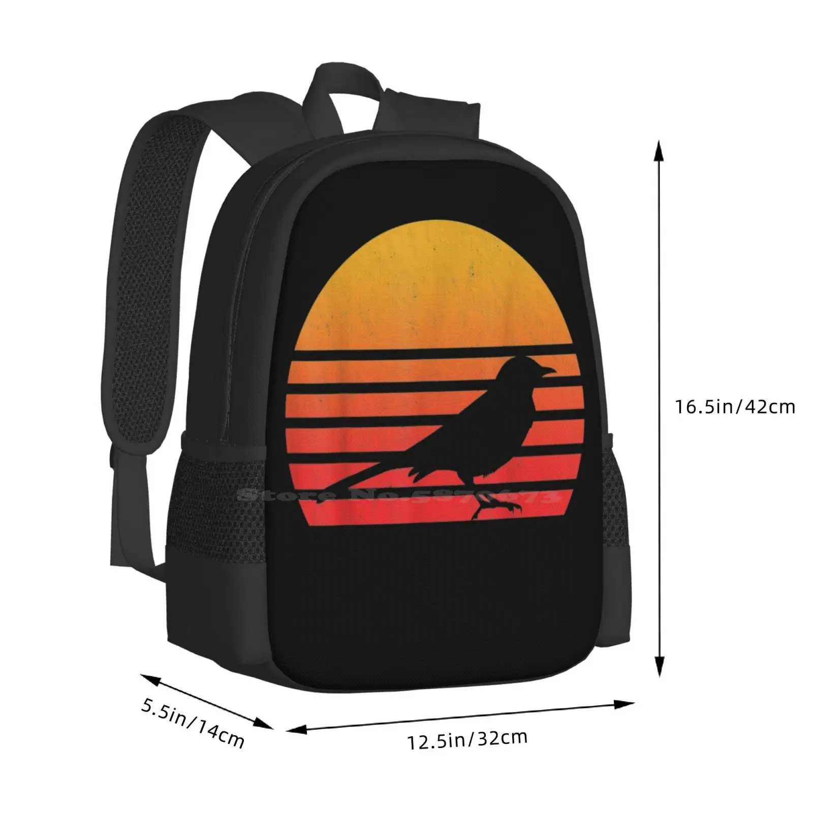 خمر ريترو ستايل غروب الشمس الطائر المحاكي تي شيرت رائجة البيع على ظهره حقائب الموضة رجالي مضحك الرسم شعار ريترو خمر خمر