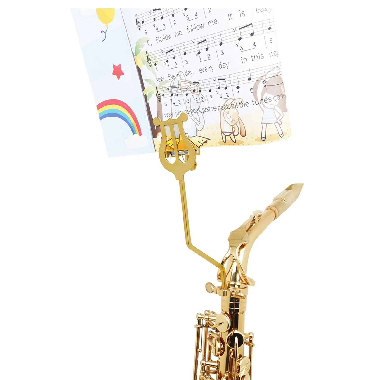 Alto Saxophone Sheet Music Clip Stand Sax Lyre Clamp On Holder Alloy Portable Tool Alto Saxophone Sheet Music Clip Stand