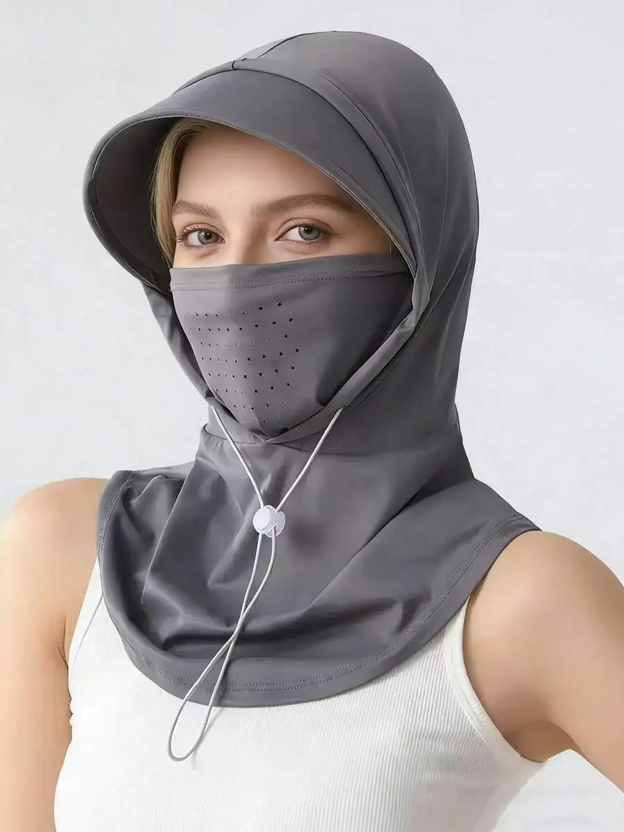 

Unisex Sun Protection Face Mask Hat Integrated Ice Silk Breathable Neck Gaiter For Outdoor Cycling Driving