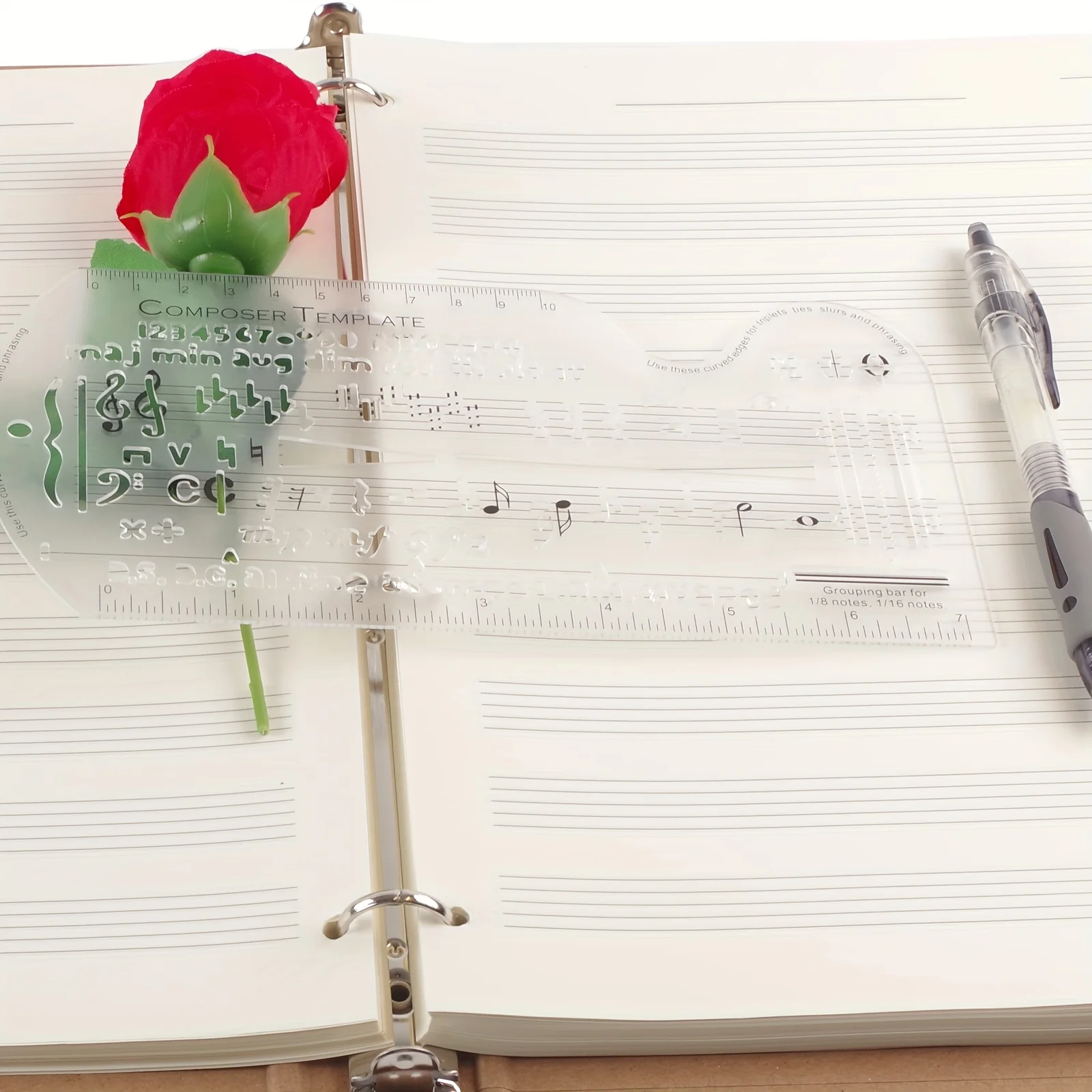 Multifunctional Five Line Staff Measuring Ruler Musical Notation Draft Tool For Music Symbols Manuscript Instrument Craft Draw image 5