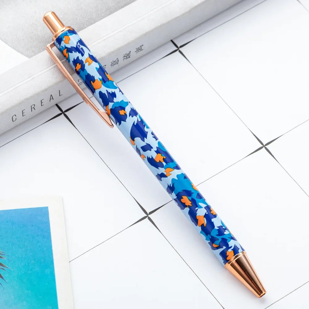 Trendige Stifte mit Leopardenmuster – Aufdrückungsmechanismus mit lebendiger Blumenfolie, perfekt zum Journaling und als Geschenk, süße Stifte – Detail 5