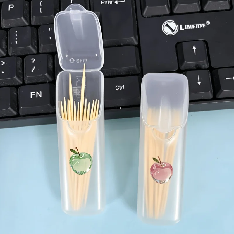 Beautiful Apple Pattern Portable Travel Storage Box - Storage Case for Toothpicks, Dental Floss & Daily Supplies, Compact & Hand