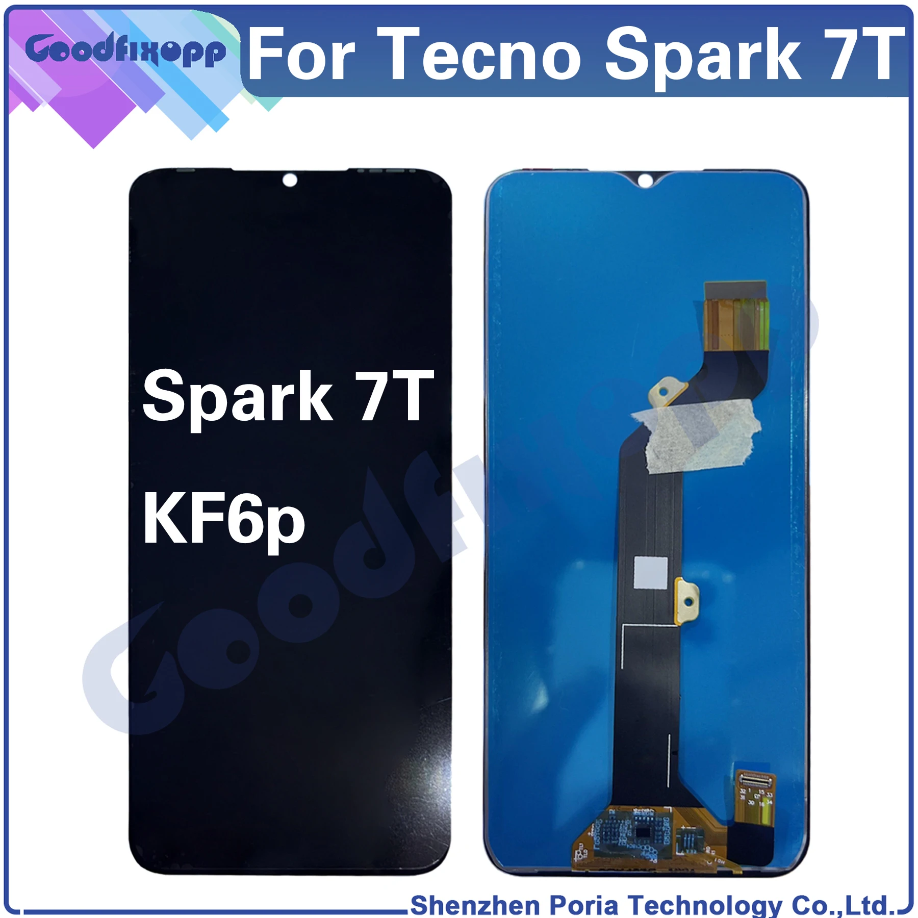 For Tecno Spark 7T KF6 KF6p Spark7T LCD Display Touch Screen Digitizer Assembly For Spark7T Replacement