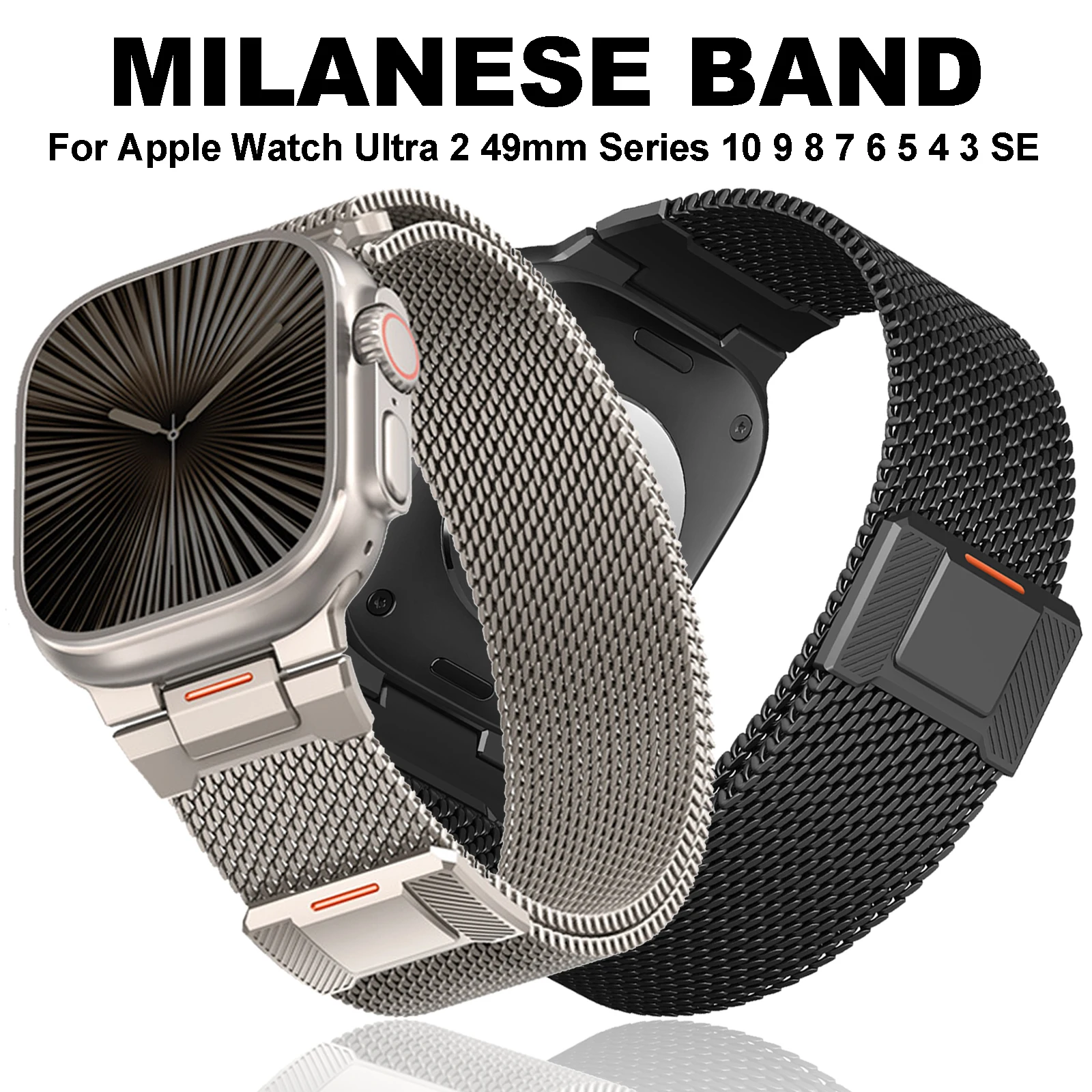

Magnetic Bracelet For Apple Watch 10 42/46mm Correa Stainless Steel Milanese Loop Band For Iwatch 9 8 Ultra 49mm 38/44mm Strap