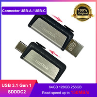 SanDisk SDDDC2 OTG USB3.1 Type-C Flash Drive 256GB 128GB 64GB Ultra Dual Drive 150MB/s USB Type-C for USB Type-C and Type-A
