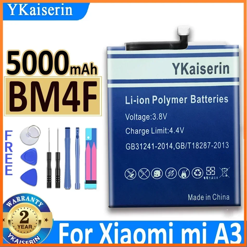 

Аккумулятор ykaisсеребрин BM4F 5000 мАч для Xiaomi CC9 CC9e CC9 E Mi A3, аккумулятор большой емкости + гарантия на трек-код