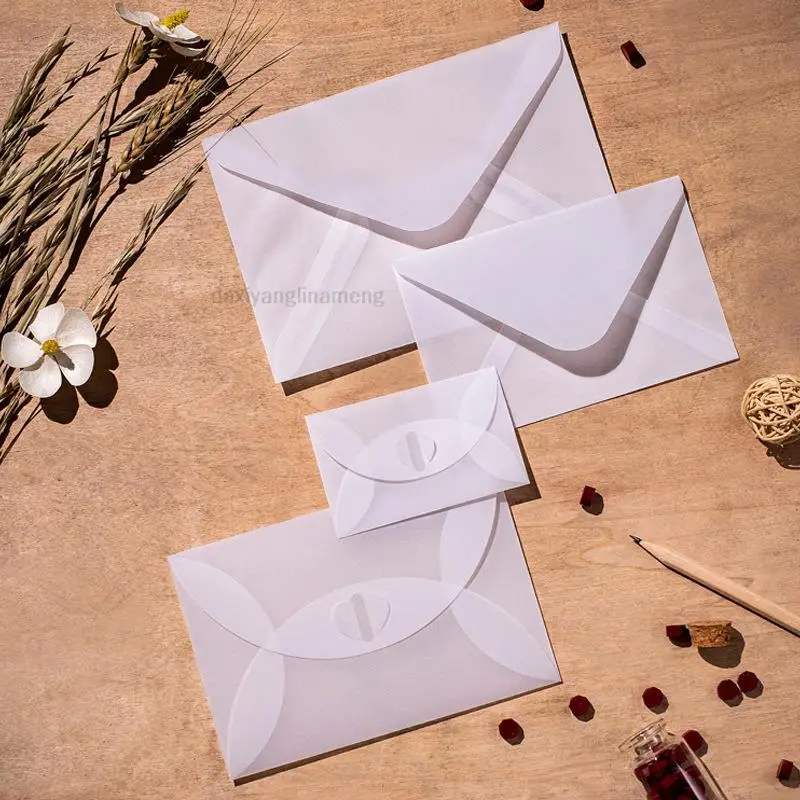 100pcs/lot Translucent Parchment Envelope For Frosted Postcard, High-grade And Good-looking Invitation Letter, Simple Style